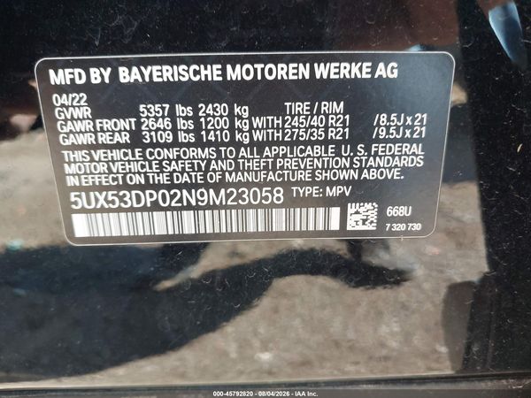 2022 BMW X3 XDRIVE30I