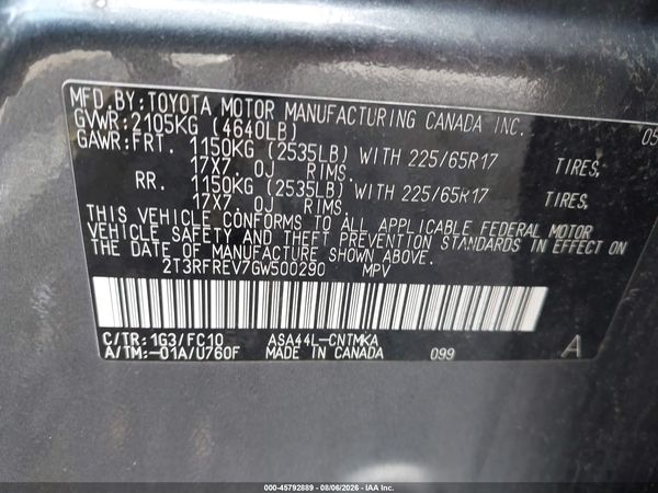 2016 TOYOTA RAV4 XLE