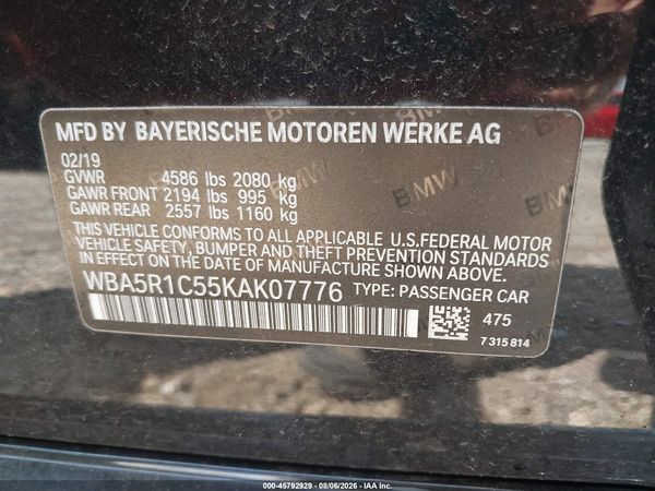 2019 BMW 330I