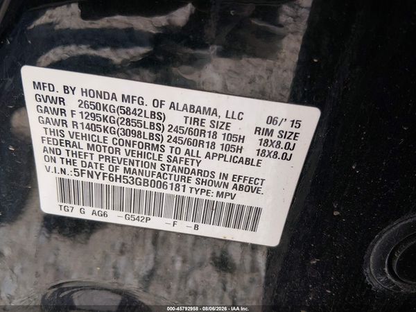 2016 HONDA PILOT EX-L