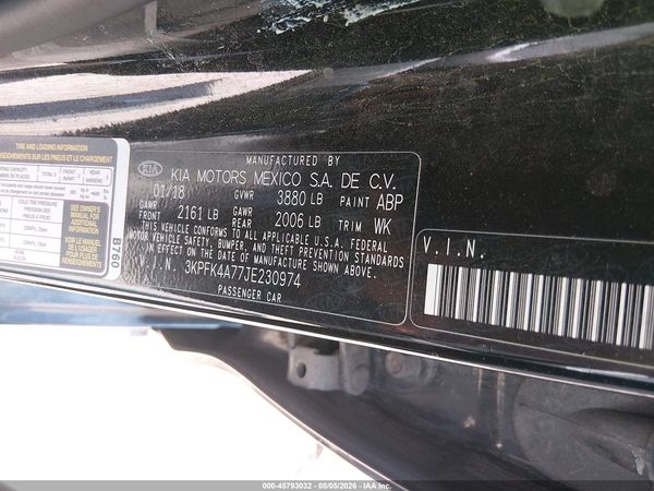 2018 KIA FORTE LX