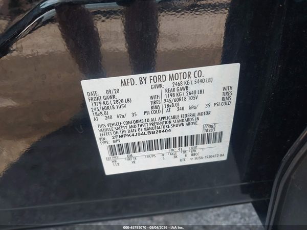 2020 FORD EDGE SEL