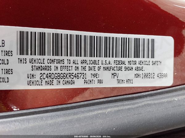 2019 DODGE GRAND CARAVAN SE