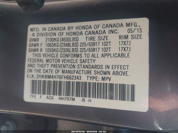 2015 HONDA CR-V EX-L
