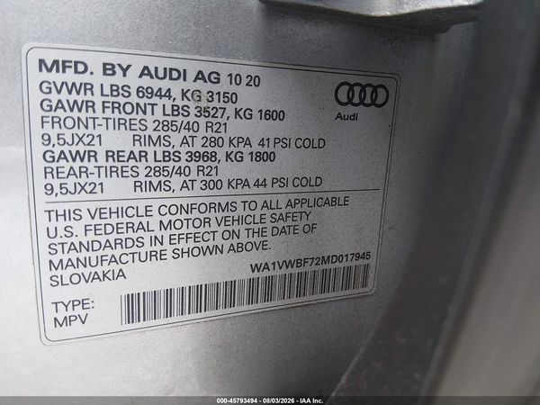 2021 AUDI SQ7
