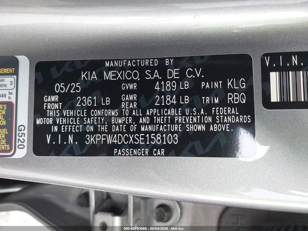 2025 KIA K4 GT-LINE TURBO