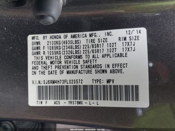 2015 HONDA CR-V EX-L