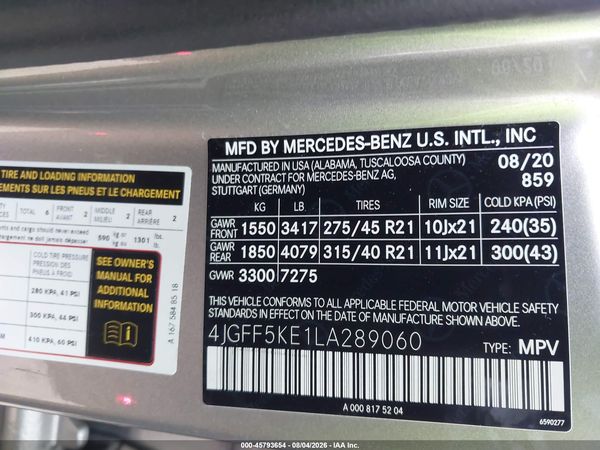 2020 MERCEDES-BENZ GLS 450 4MATIC