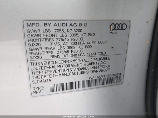 2014 AUDI Q7 3.0 TDI PREMIUM