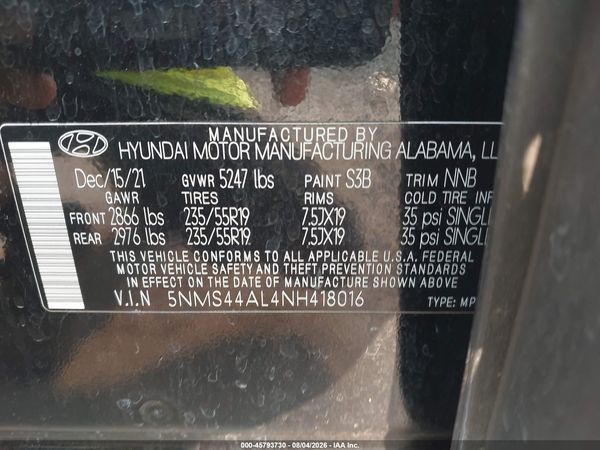 2022 HYUNDAI SANTA FE LIMITED