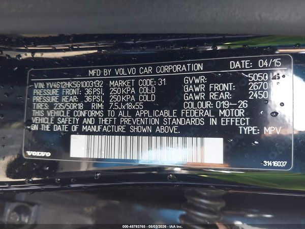 2016 VOLVO V60 CROSS COUNTRY T5