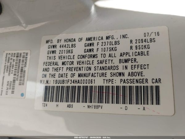 2017 ACURA TLX Base