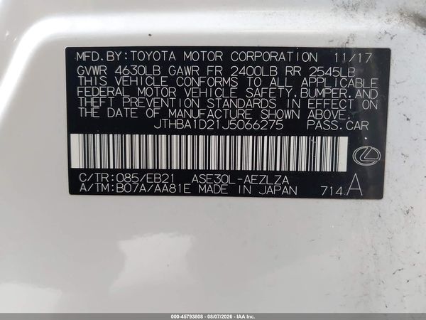 2018 LEXUS IS 300