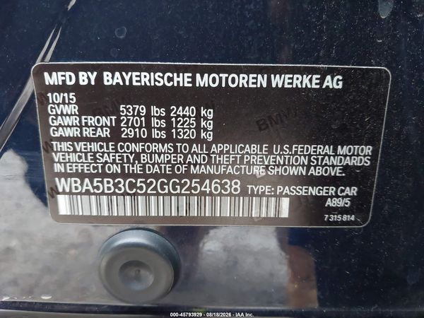2016 BMW 535I XDRIVE