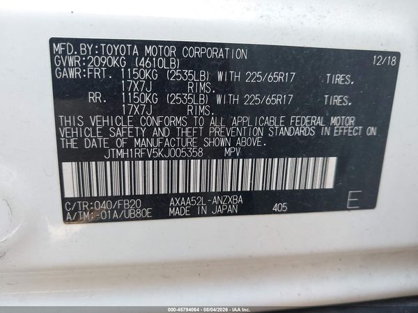 2019 TOYOTA RAV4 LE