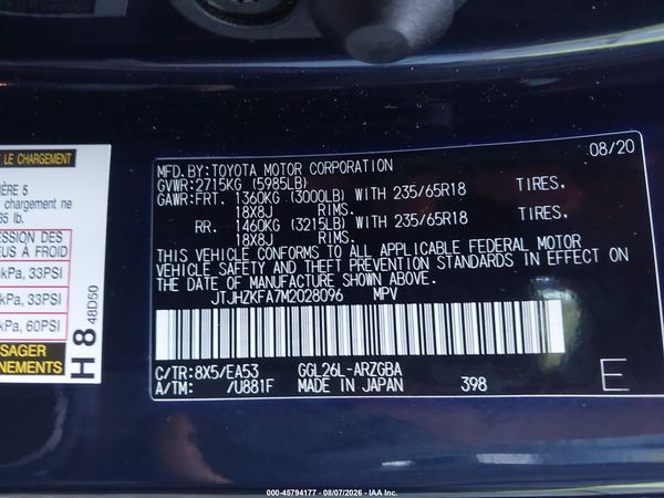 2021 LEXUS RX 350L 350L Premium