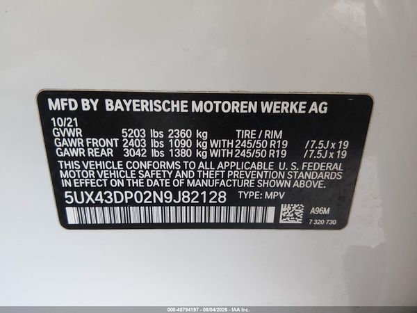 2022 BMW X3 SDRIVE30I