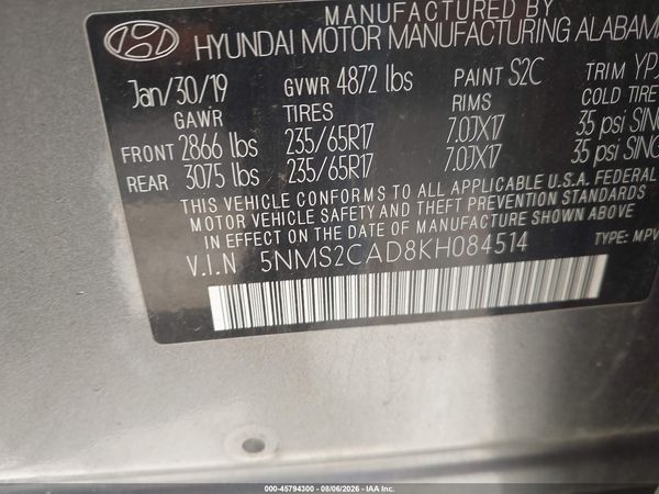 2019 HYUNDAI SANTA FE SE