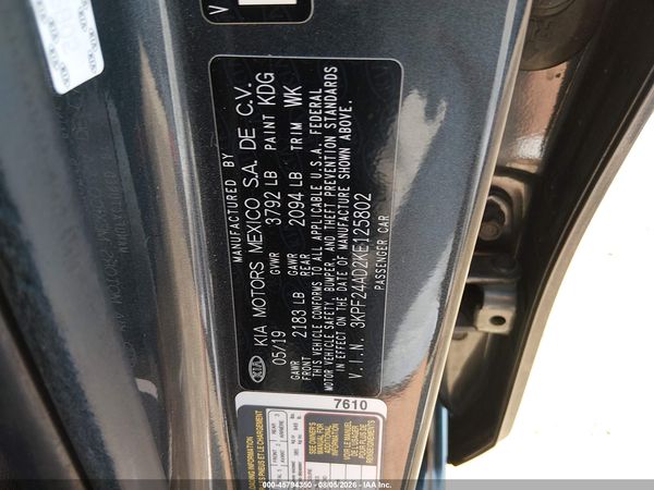 2019 KIA FORTE LXS