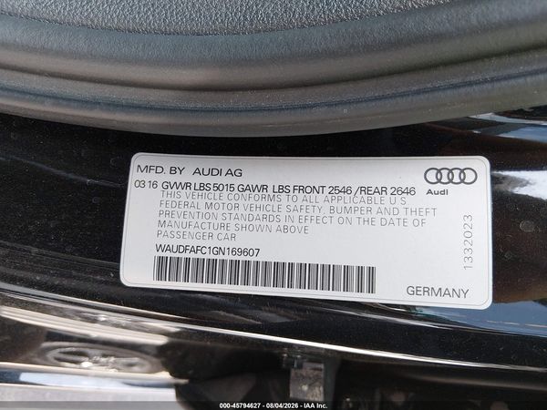 2016 AUDI A6 2.0T PREMIUM PLUS