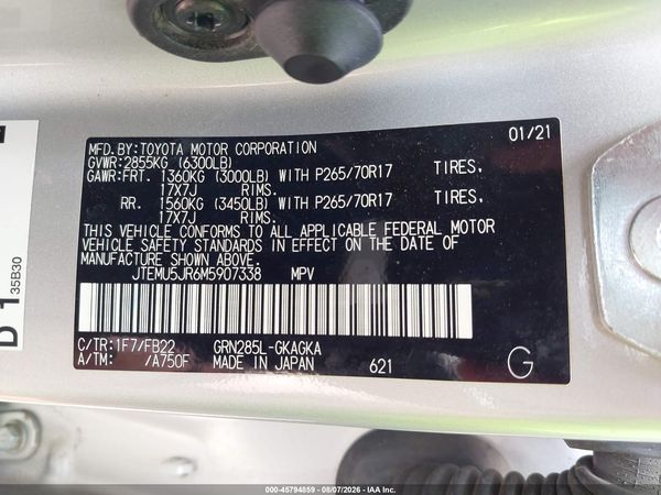 2021 TOYOTA 4RUNNER SR5