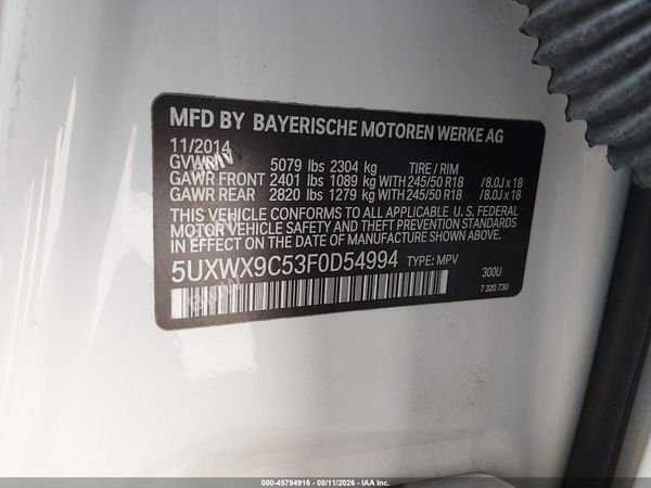 2015 BMW X3 XDRIVE28I