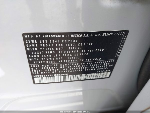 2018 VOLKSWAGEN TIGUAN 2.0T SE/2.0T SEL — I9