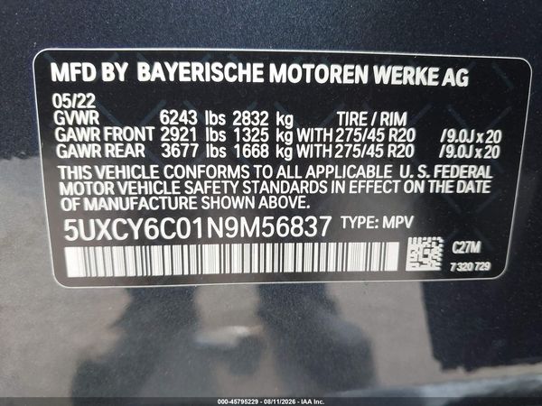 2022 BMW X6 XDRIVE40I