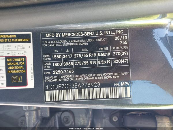 2014 MERCEDES-BENZ GL 450 4MATIC