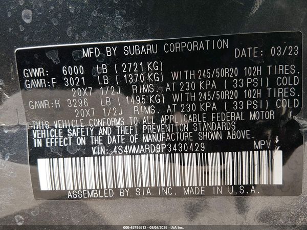 2023 SUBARU ASCENT LIMITED 8-PASSENGER