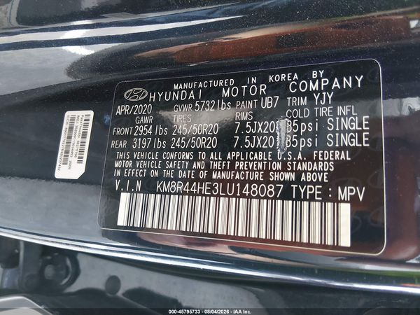 2020 HYUNDAI PALISADE SEL