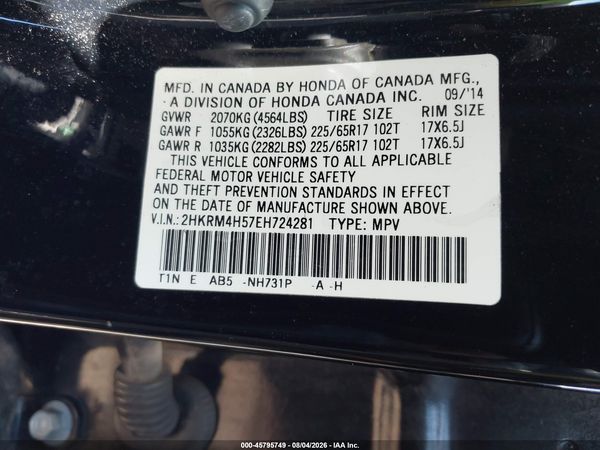 2014 HONDA CR-V EX