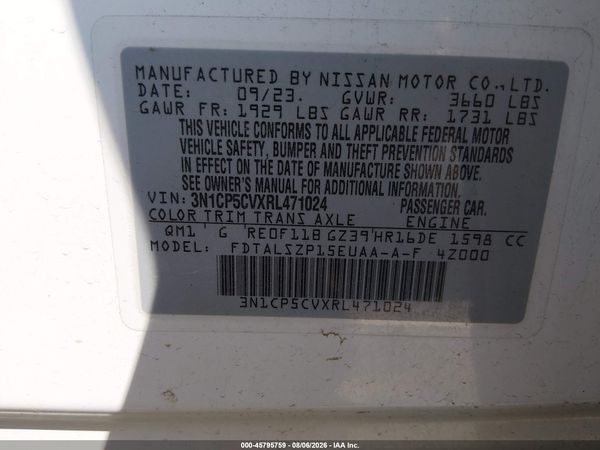 2024 NISSAN KICKS SV XTRONIC CVT — I9