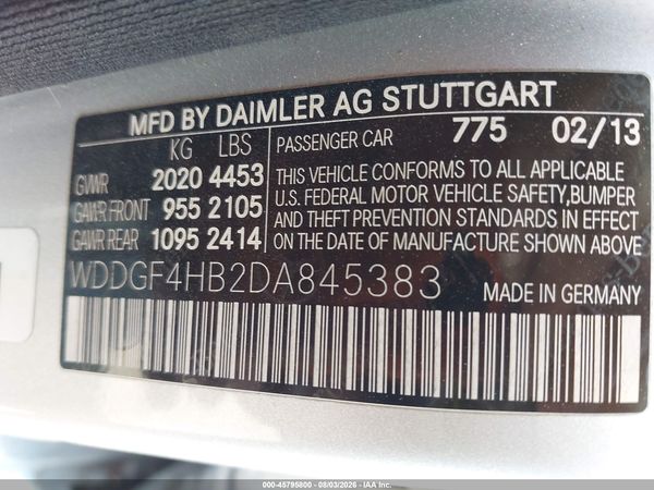 2013 MERCEDES-BENZ C 250 SPORT