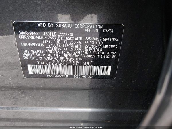 2024 SUBARU FORESTER PREMIUM — I9