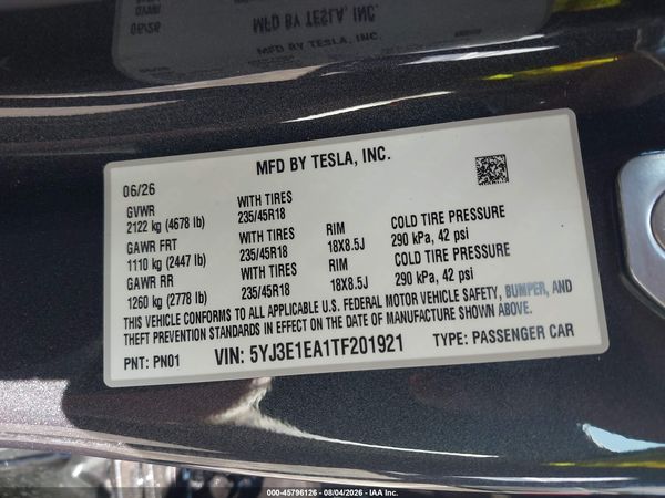 2026 TESLA MODEL 3