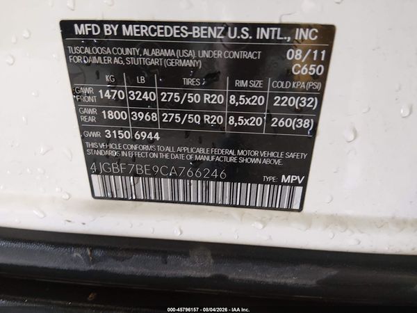 2012 MERCEDES-BENZ GL 450 4MATIC