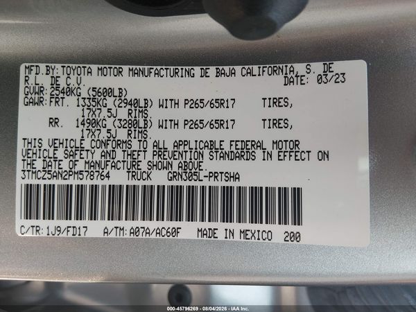 2023 TOYOTA TACOMA TRD SPORT