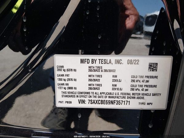 2022 TESLA MODEL X