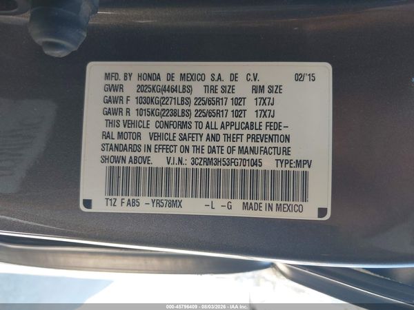 2015 HONDA CR-V EX
