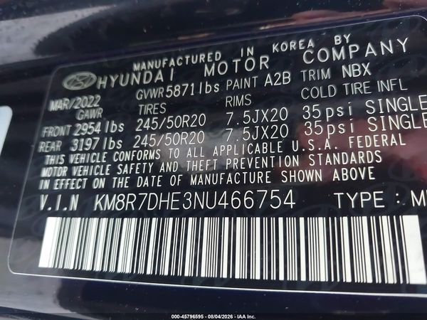 2022 HYUNDAI PALISADE CALLIGRAPHY