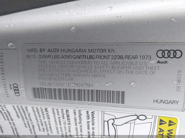 2014 AUDI TTS 2.0T