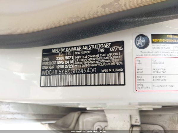 2016 MERCEDES-BENZ E 350 E350