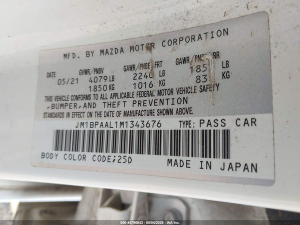 2021 MAZDA MAZDA3 2.5 S
