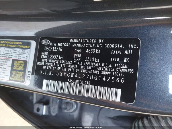 2017 KIA OPTIMA SX TURBO