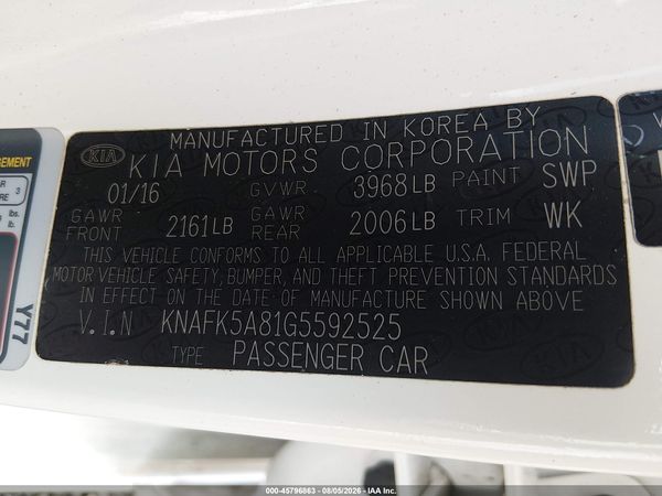 2016 KIA FORTE LX