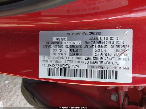 2017 MAZDA CX-9 GRAND TOURING
