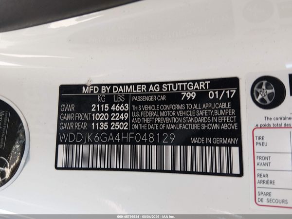 2017 MERCEDES-BENZ SL 450 SL450