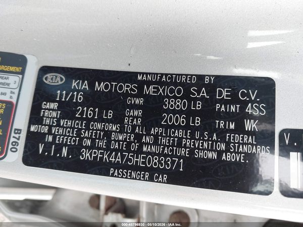 2017 KIA FORTE LX