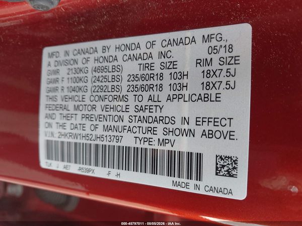 2018 HONDA CR-V EX